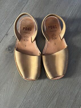 PONS Women's Leather Slingback Sandals in Tan